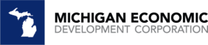 Michigan Economic Development Corporation logo to highlight venture level sponsorship of LEAP's 2022 Hatching event series.