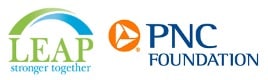 LEAP and PNC Foundation logos placed next to each other to communicate partnership